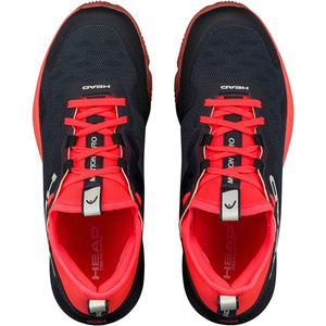Head Motion Pro Padel Black/Red padelschoen heren - bovenaanzicht met zwarte veters