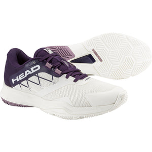 Witte Head Motion Team 1.5 W met paarse hiel en zicht op de zool