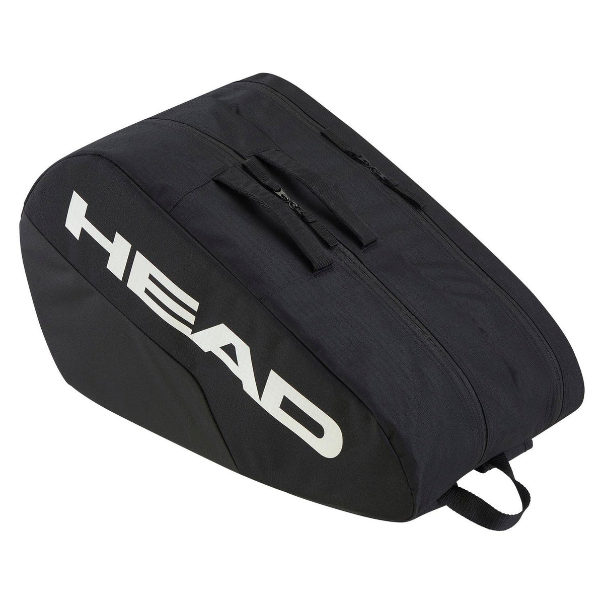 Andere zijde van de zwarte Head Base M met wit logo en rits over de bovenzijde