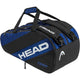 Zijaanzicht van de blauw-zwarte Head Team L racketbag met wit logo en Team-opdruk