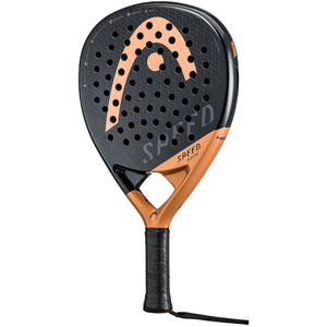 Head Speed Motion 2023 padelracket schuin vooraanzicht, druppelvorm in zwart