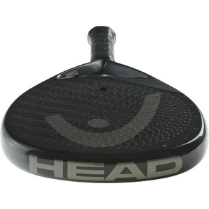 Bovenaanzicht van het Head Speed One X 2025 met grijs HEAD-logo op de zwarte framerand