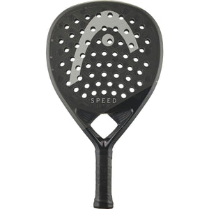 Head Speed Pro 2025 padelracket in zwart met zilvergrijs Head-logo, vooraanzicht