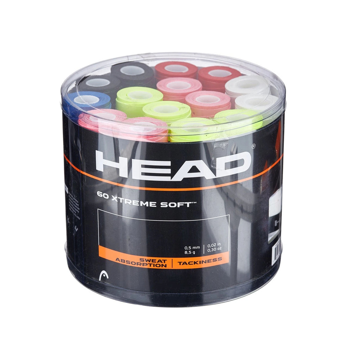 Head Xtreme Soft overgrips 60x Multicolour, doos met 60 gekleurde overgrips