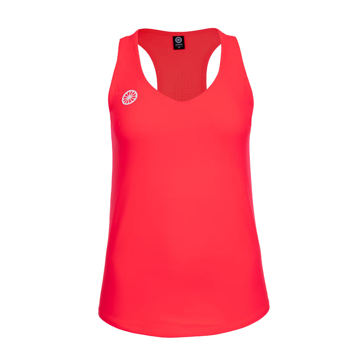 Indian Maharadja Breeze tanktop voor dames in koraalrood, plat vooraanzicht
