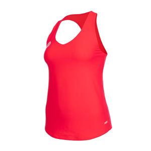 Schuin zijaanzicht van de koraalrode Indian Maharadja Breeze tanktop