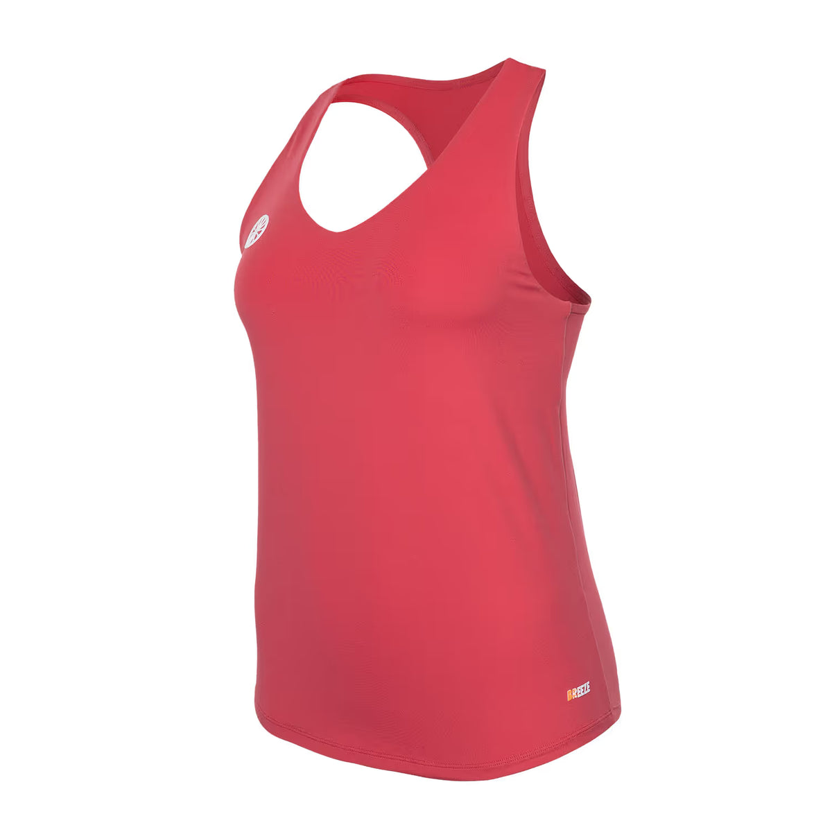 Schuin zijaanzicht van de zalmroze Indian Maharadja Breeze tanktop