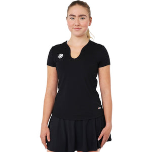 Indian Maharadja Breeze Tee W Black, vooraanzicht gedragen met zwarte rok