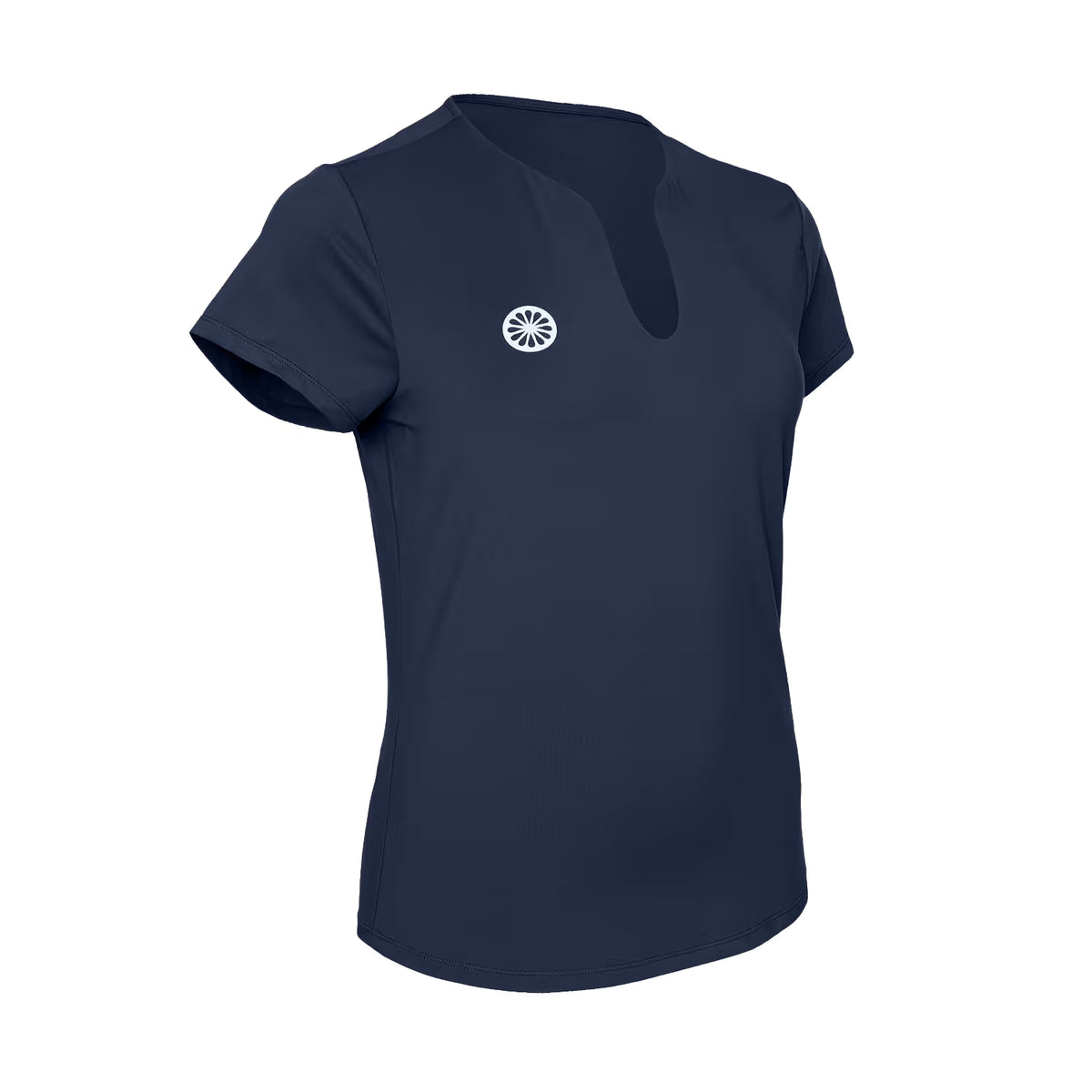 Schuin achteraanzicht van het marineblauwe Indian Maharadja Breeze T-shirt