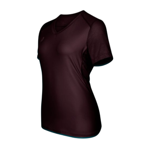 Zijaanzicht van het bordeauxrode Indian Maharadja Dry Touch T-shirt