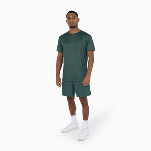 Indian Maharadja Dynamic Tee Hunter Green, vooraanzicht gedragen met bijpassende short