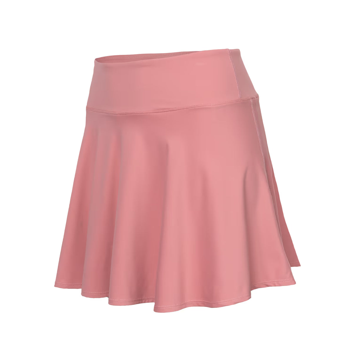Zijaanzicht van de roze Indian Maharadja Flowing tennisrok met plooien