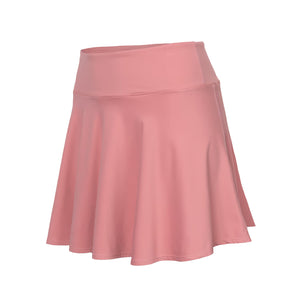 Zijaanzicht van de roze Indian Maharadja Flowing tennisrok met plooien