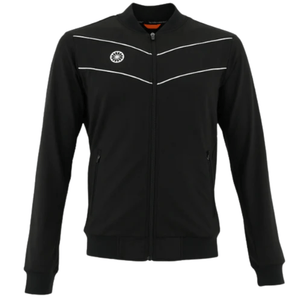 Indian Maharadja Baroda Chevron jack voor heren in zwart, vooraanzicht met rits
