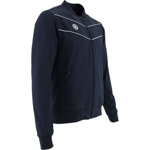 Zijaanzicht van het donkerblauwe Indian Maharadja Baroda Chevron trainingsjack