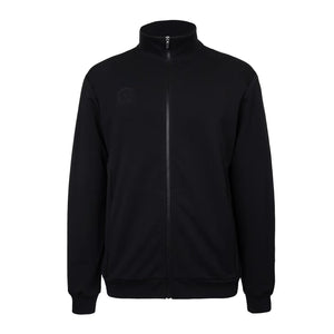 Indian Maharadja Men Track Jacket Black, zwart trainingsjack met opstaande kraag en rits, vooraanzicht