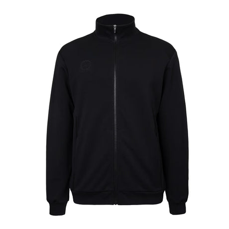 Indian Maharadja Men Track Jacket Black, zwart trainingsjack met opstaande kraag en rits, vooraanzicht