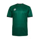 Indian Maharadja pique T-shirt voor heren in groen met logo, plat vooraanzicht