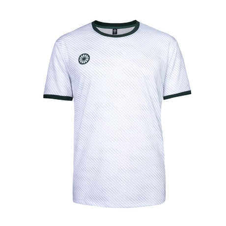 Indian Maharadja pique T-shirt voor heren in wit met groene bies