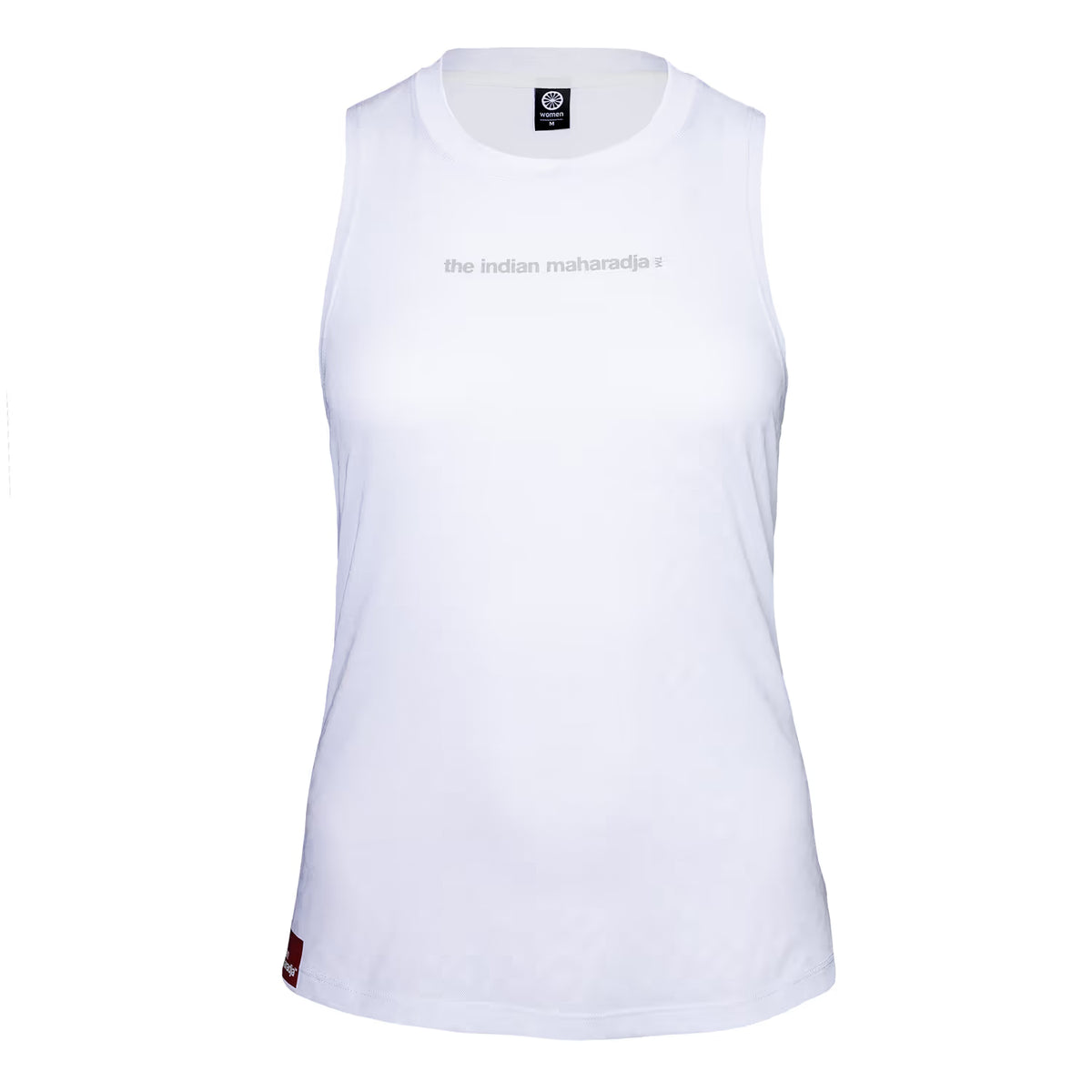 Indian Maharadja mouwloze jacquard top voor dames in wit, vooraanzicht