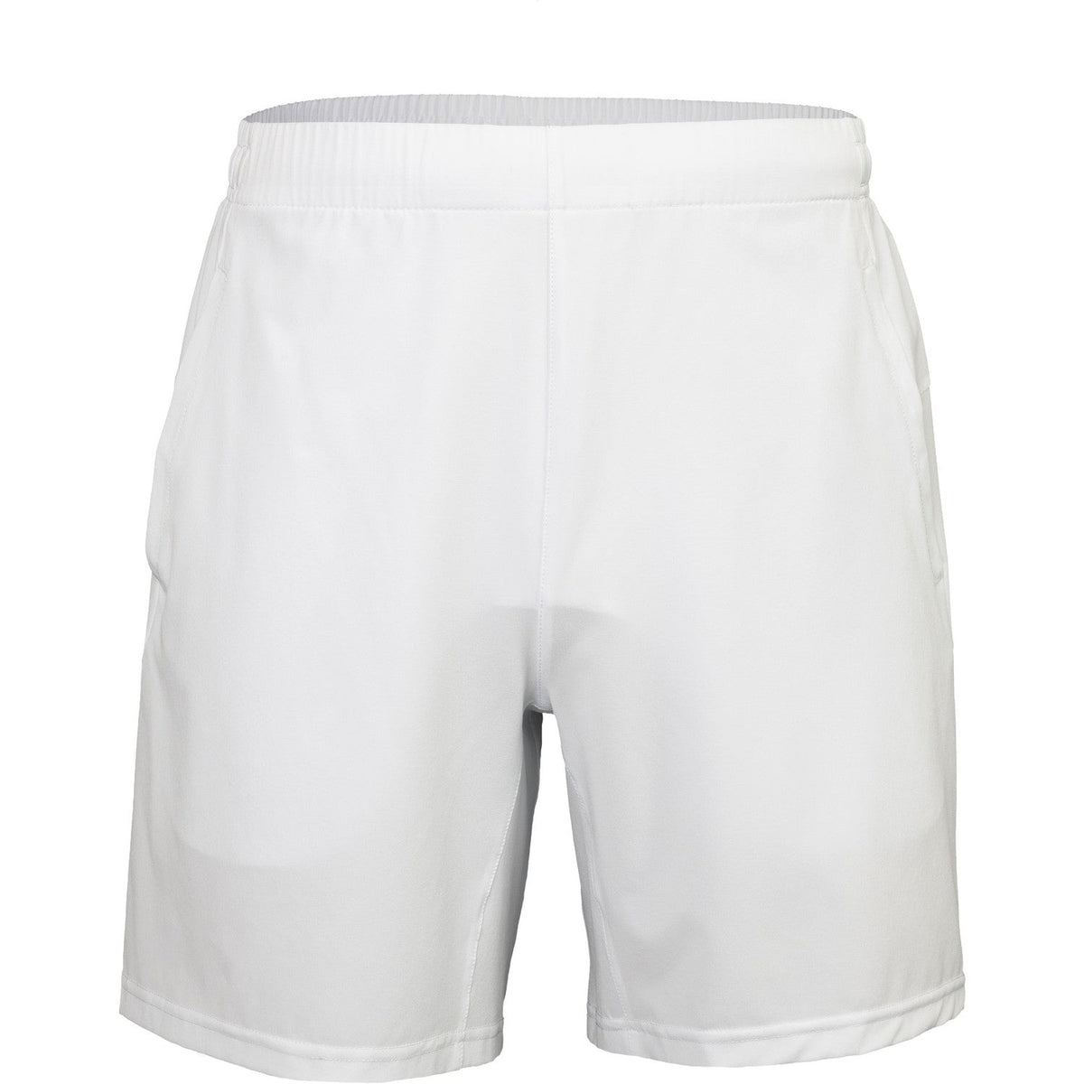 Vooraanzicht van de witte JDH Carbon Pro jongensshort met elastische taille