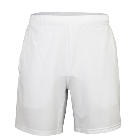 Vooraanzicht van de witte JDH Carbon Pro jongensshort met elastische taille