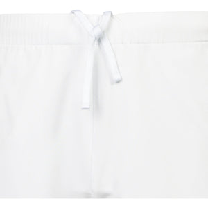Detail van de witte tailleband met trekkoord van de JDH Carbon Pro jongensshort