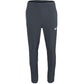 Vooraanzicht van de grijze JDH Carbon Pro Light broek met wit logo op de rechterpijp