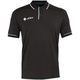 JDH Carbon Pro polo voor heren in zwart, vooraanzicht met witte biezen