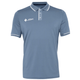 JDH Carbon Pro polo voor heren in grijsblauw, vooraanzicht met witte biezen