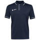 JDH Carbon Pro polo voor heren in marineblauw, vooraanzicht met witte biezen