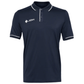 JDH Carbon Pro polo voor heren in marineblauw, vooraanzicht met witte biezen