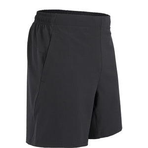 Zwarte JDH Carbon Pro short voor heren, schuin vooraanzicht met split