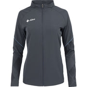 Vooraanzicht van het inktblauwe JDH Carbon Pro Light damesjack met rits en wit logo