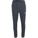 Vooraanzicht van de grijze JDH Carbon Pro Light damesbroek met wit logo op de dij