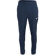 Vooraanzicht van de donkerblauwe JDH Carbon Pro Light damesbroek met logo op de dij