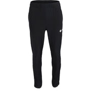 Vooraanzicht van de zwarte JDH Carbon Pro Light damesbroek met wit logo op de dij