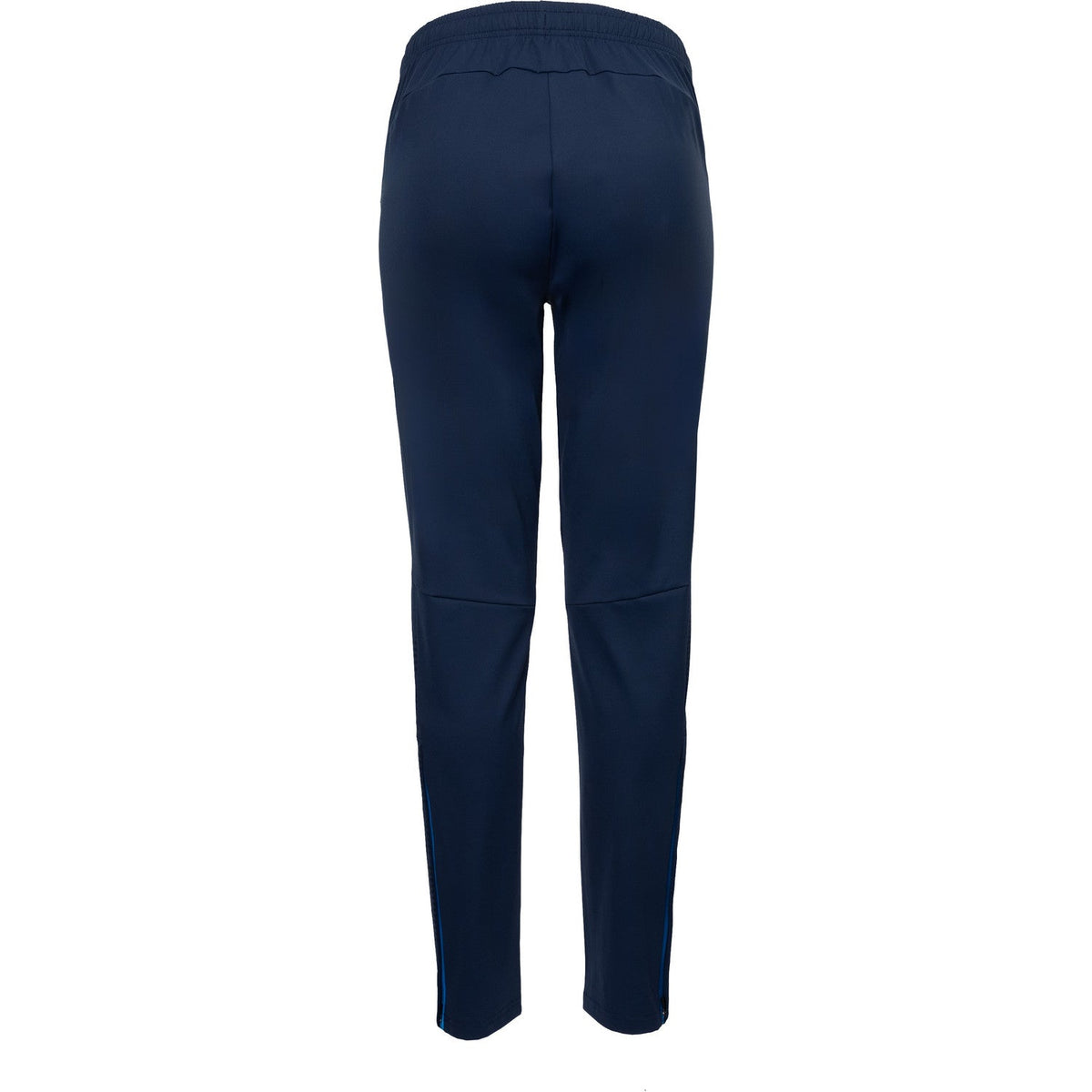 Achteraanzicht van de donkerblauwe Carbon Pro damesbroek met elastische tailleband