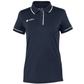 JDH Carbon W Pro polo voor dames in marineblauw, vooraanzicht met witte biezen