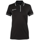 JDH Carbon W Pro polo voor dames in zwart, vooraanzicht met witte biezen