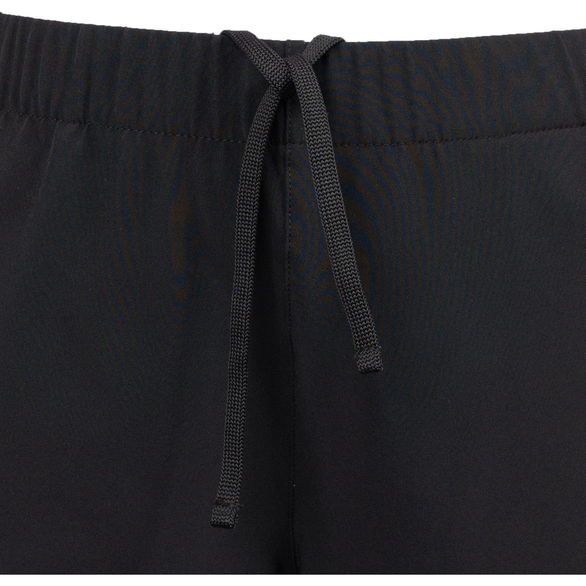 Detail van het zwarte trekkoord in de tailleband van de Carbon Pro damesshort