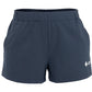 Vooraanzicht van de donkerblauwe JDH Carbon Pro damesshort met logo op de rechterpijp