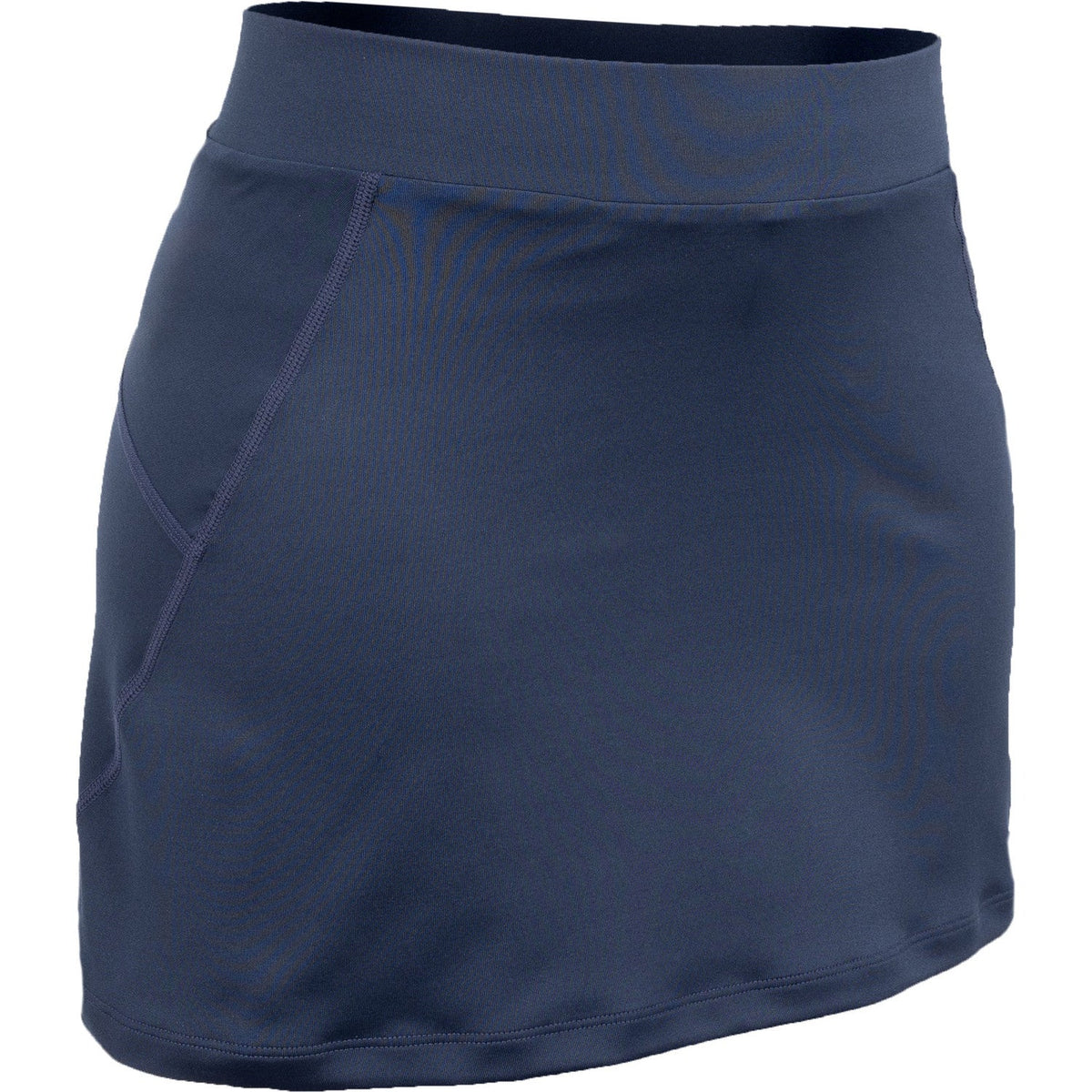 Zijaanzicht van de donkerblauwe JDH Carbon Pro damesrok met overslagpand