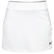 Vooraanzicht van de witte JDH Carbon Pro damesrok met brede tailleband en logo