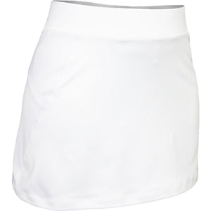 Zijaanzicht van de witte JDH Carbon Pro damesrok met overslagpand en brede tailleband