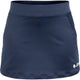 Vooraanzicht van de donkerblauwe JDH Carbon Pro damesrok met wit logo op de zoom