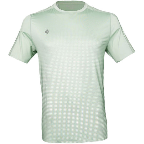 Vooraanzicht van het mintgroene JDH Graphic T-shirt met stippenprint en ronde hals