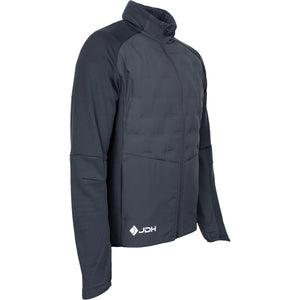 Zijaanzicht van het donkergrijze JDH Hybrid Padded jack met opstaande kraag