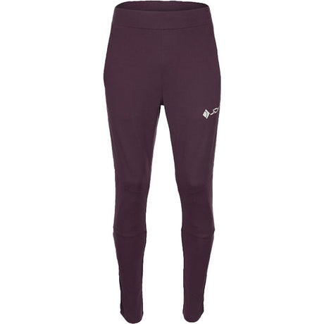 JDH Performance broek voor heren in aubergine, vooraanzicht met JDH-logo