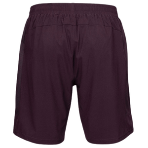 Achterkant van de bordeauxrode JDH Performance Short met gestikte elastische taille